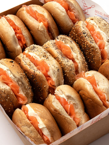 Smoked Salmon & Cream Cheese Platter - Plain & Seeded Beigels (12 Servings)